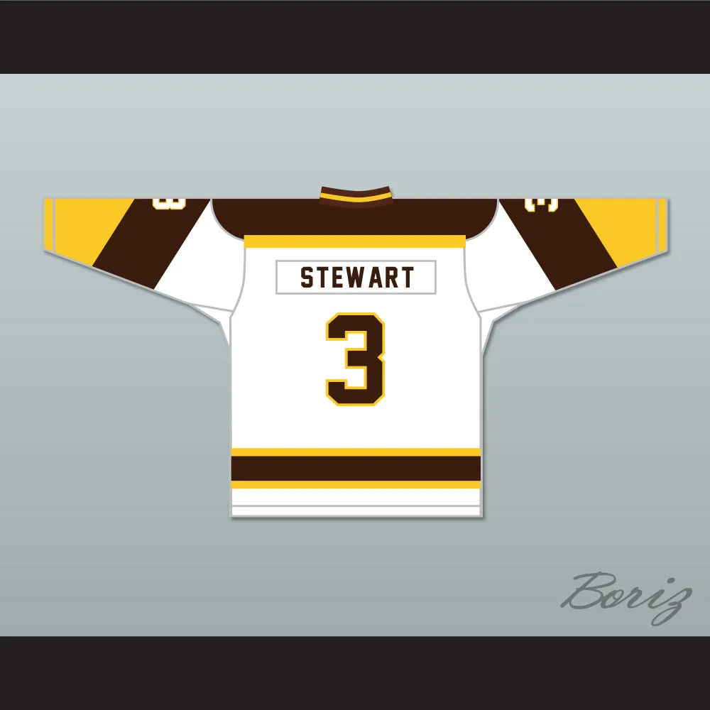 Paul Stewart 3 Binghamton Broome Dusters White Hockey Jersey 3