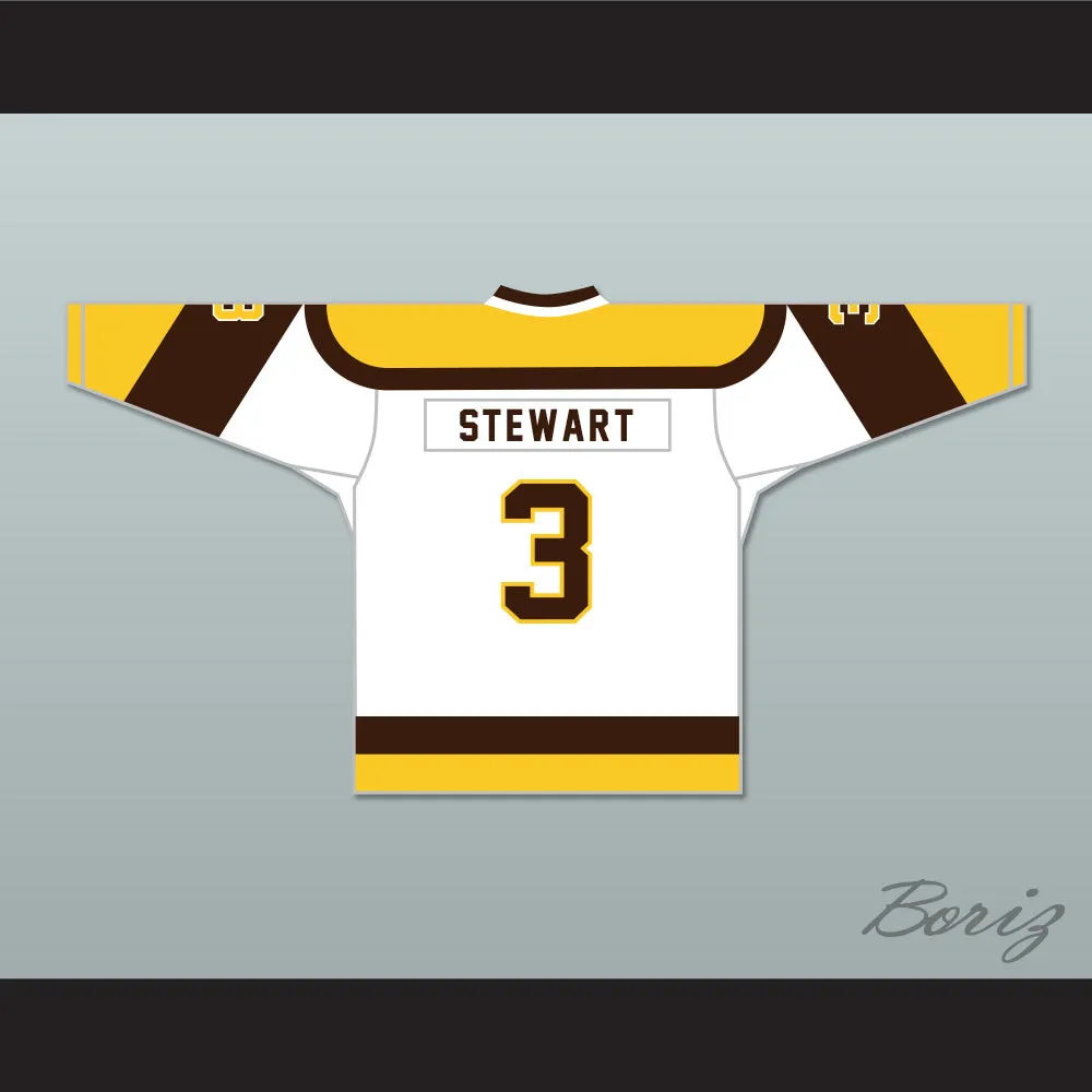 Paul Stewart 3 Binghamton Broome Dusters White Hockey Jersey