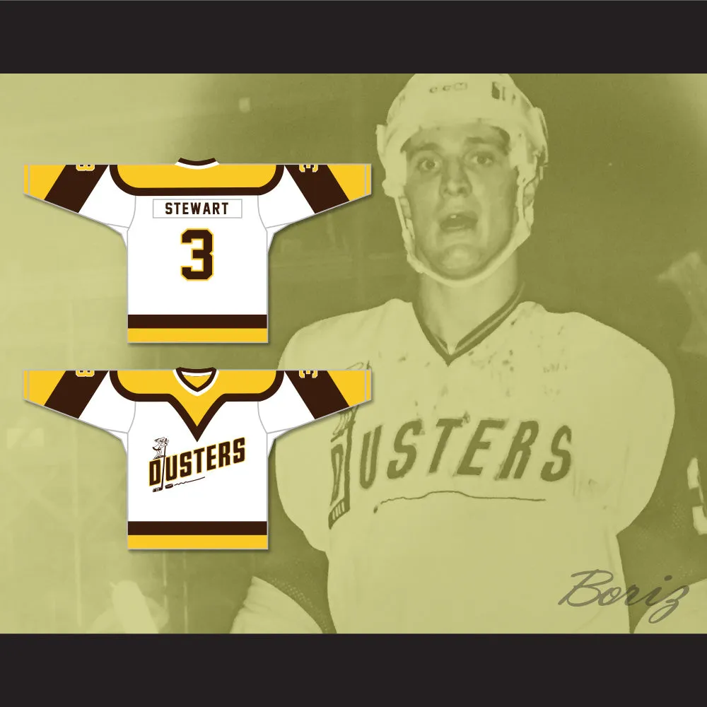 Paul Stewart 3 Binghamton Broome Dusters White Hockey Jersey