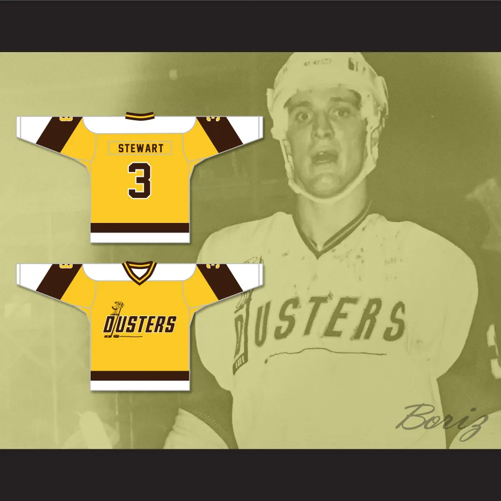 Paul Stewart 3 Binghamton Broome Dusters Yellow Hockey Jersey 2
