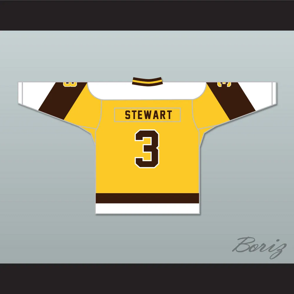 Paul Stewart 3 Binghamton Broome Dusters Yellow Hockey Jersey 2
