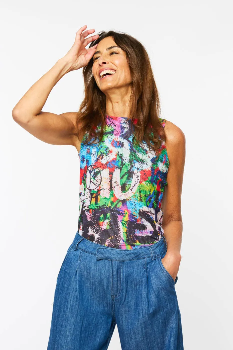 Peace & Love - Florence Solid Double Sheer Tank Top