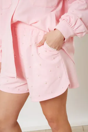 Pearl Trim French Terry Shorts