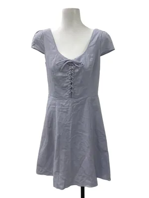 Periwinkle Front Tie Cap Sleeve Dress