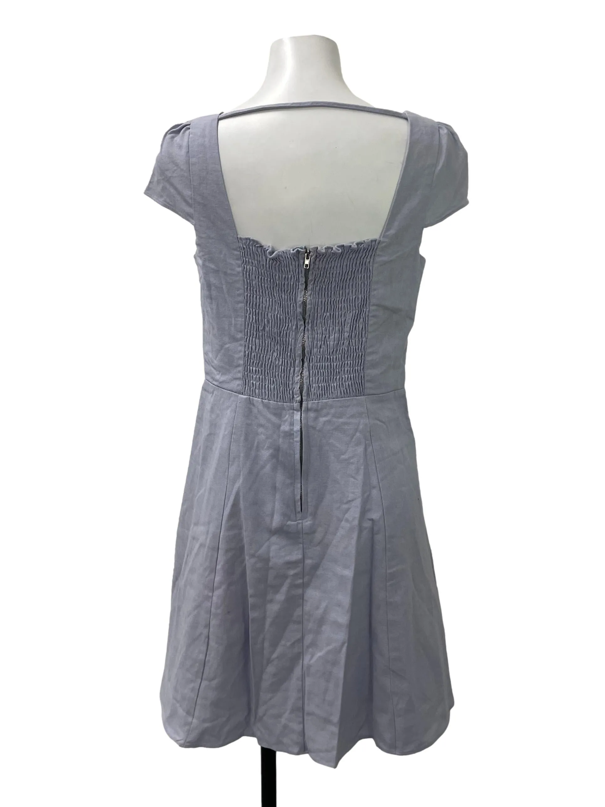 Periwinkle Front Tie Cap Sleeve Dress