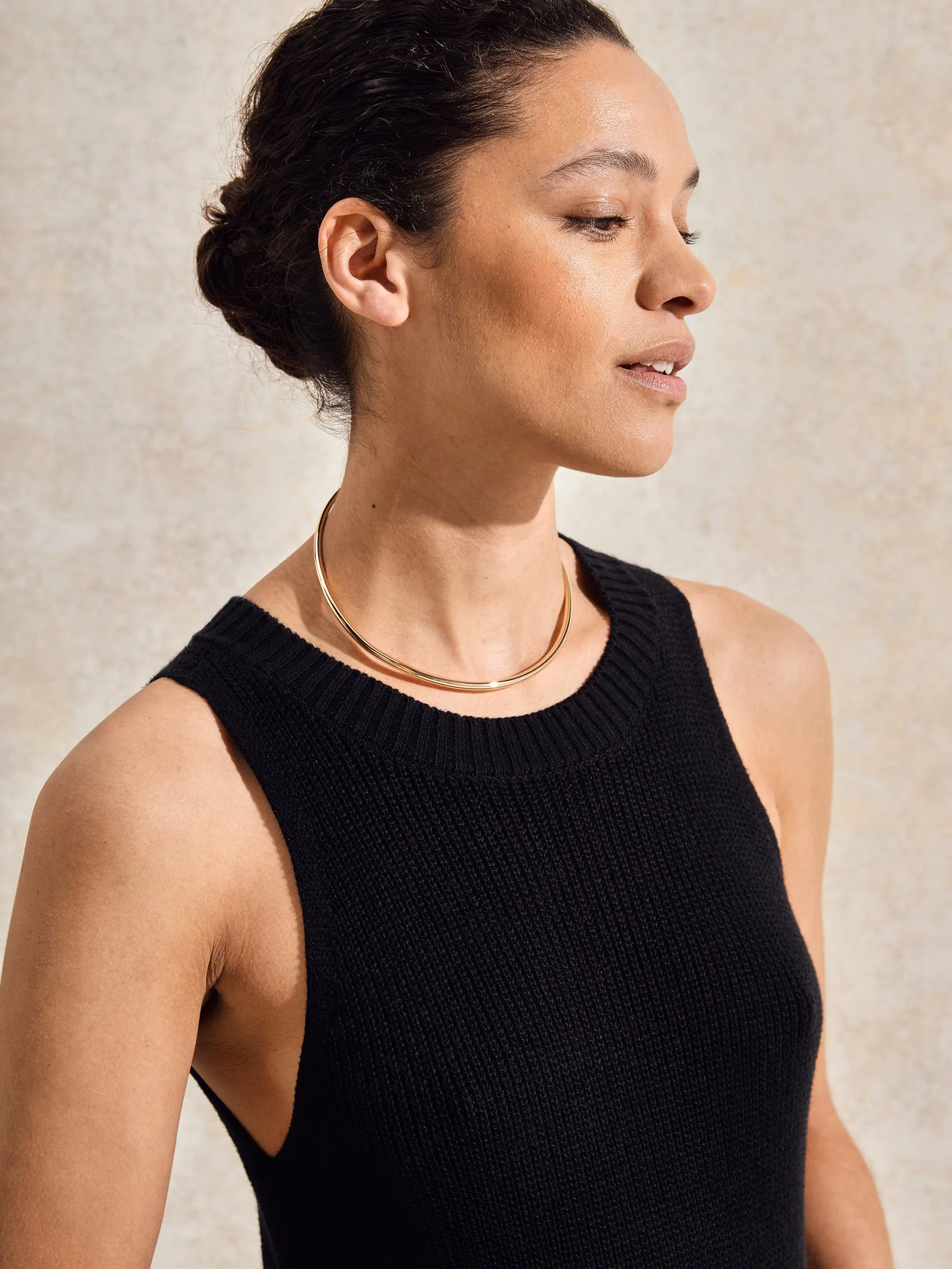 Petite Black Knitted Maxi Dress