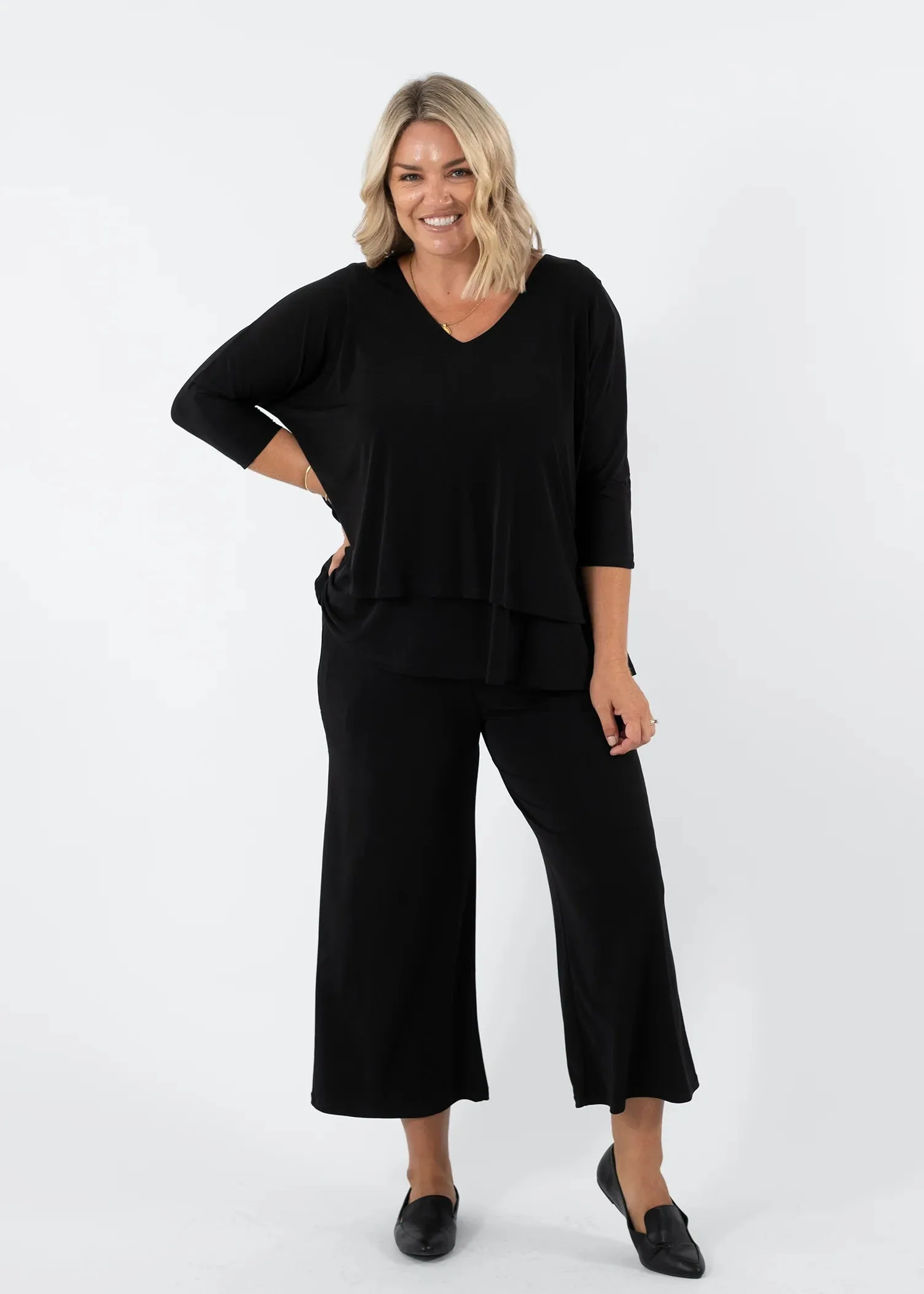 Philosophy Australia - Lundie 7/8 Culotte Pant Black