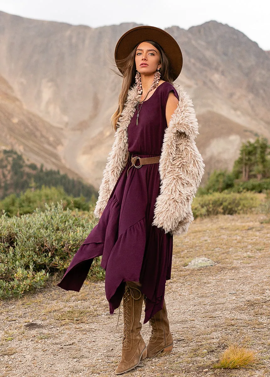 Pilar Dress in Deep Plum
