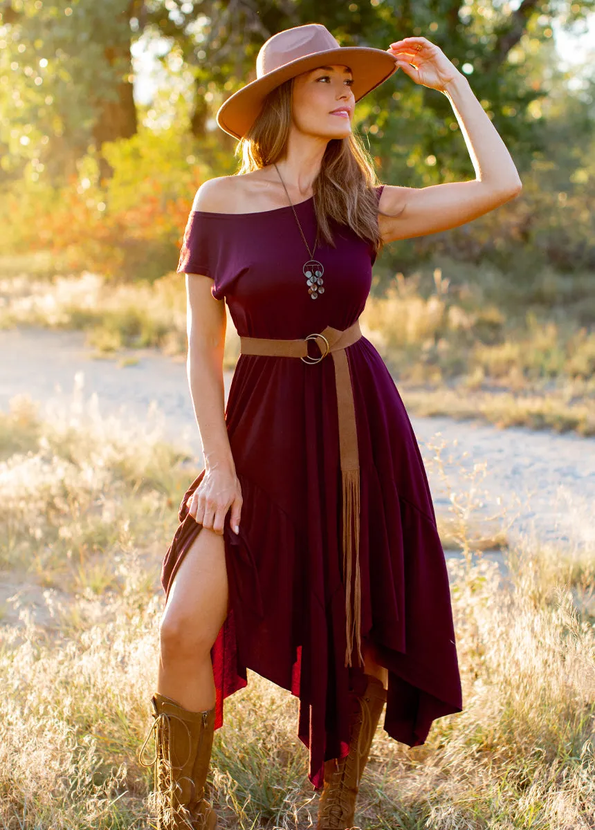 Pilar Dress in Deep Plum