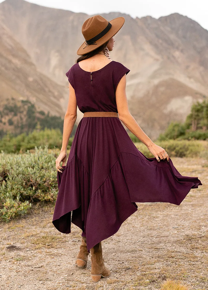 Pilar Dress in Deep Plum