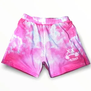 PINK CLOUDS MESH SHORTS