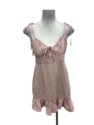 Pink Smock Self Tie Dress