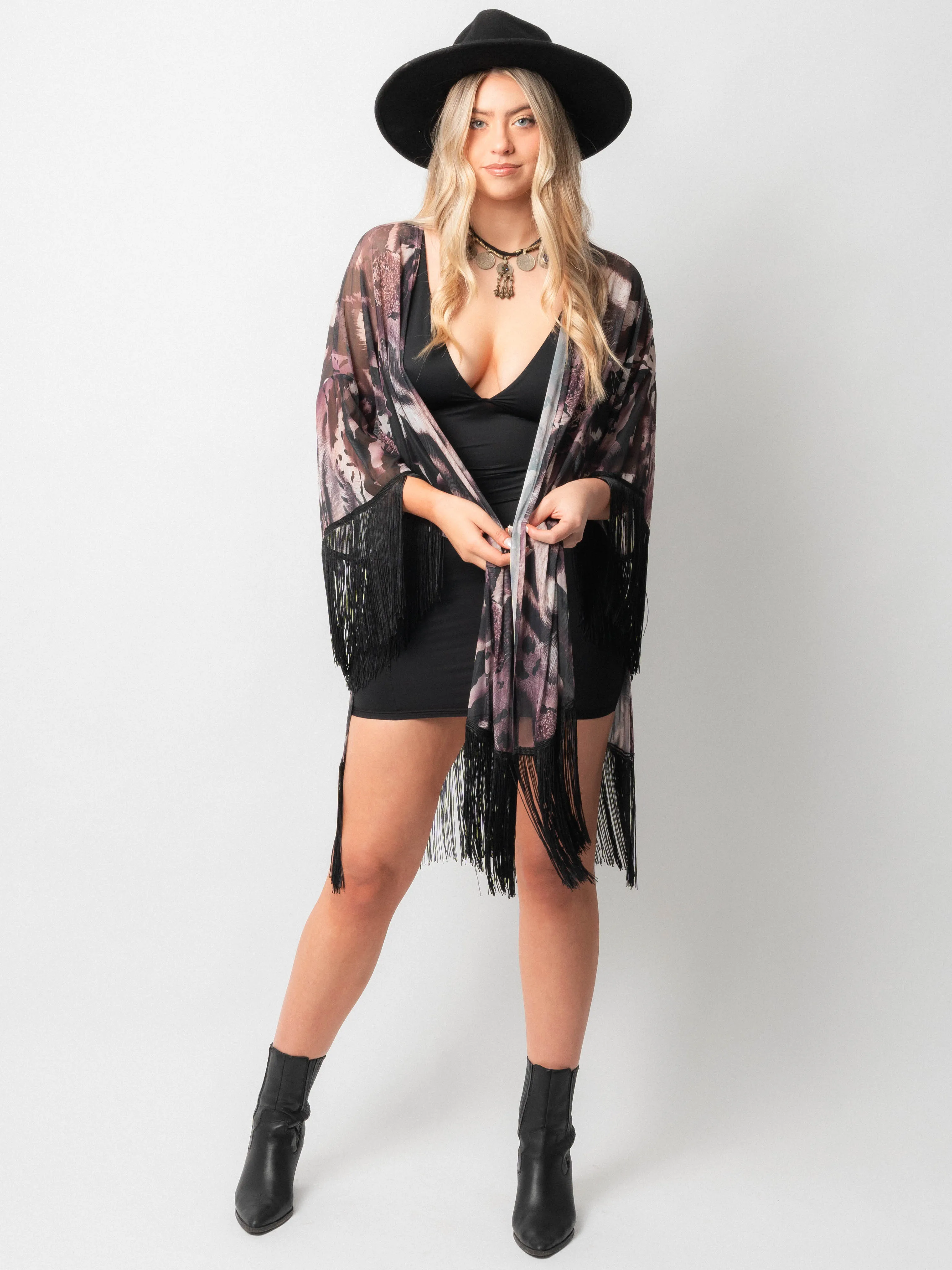 Plum Tie Kimono