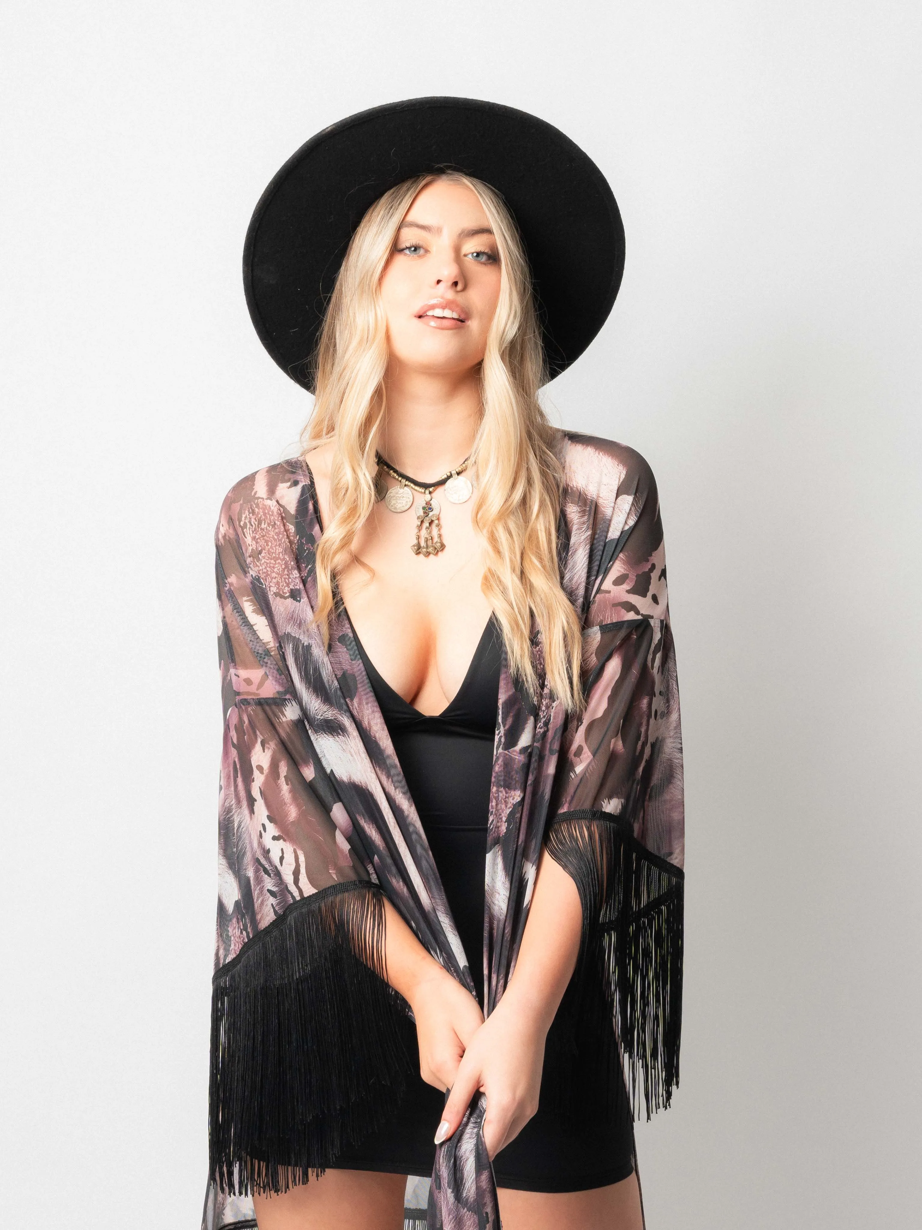 Plum Tie Kimono