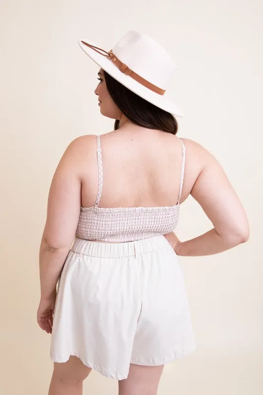 Plus Size Gingham Smocked Bralette