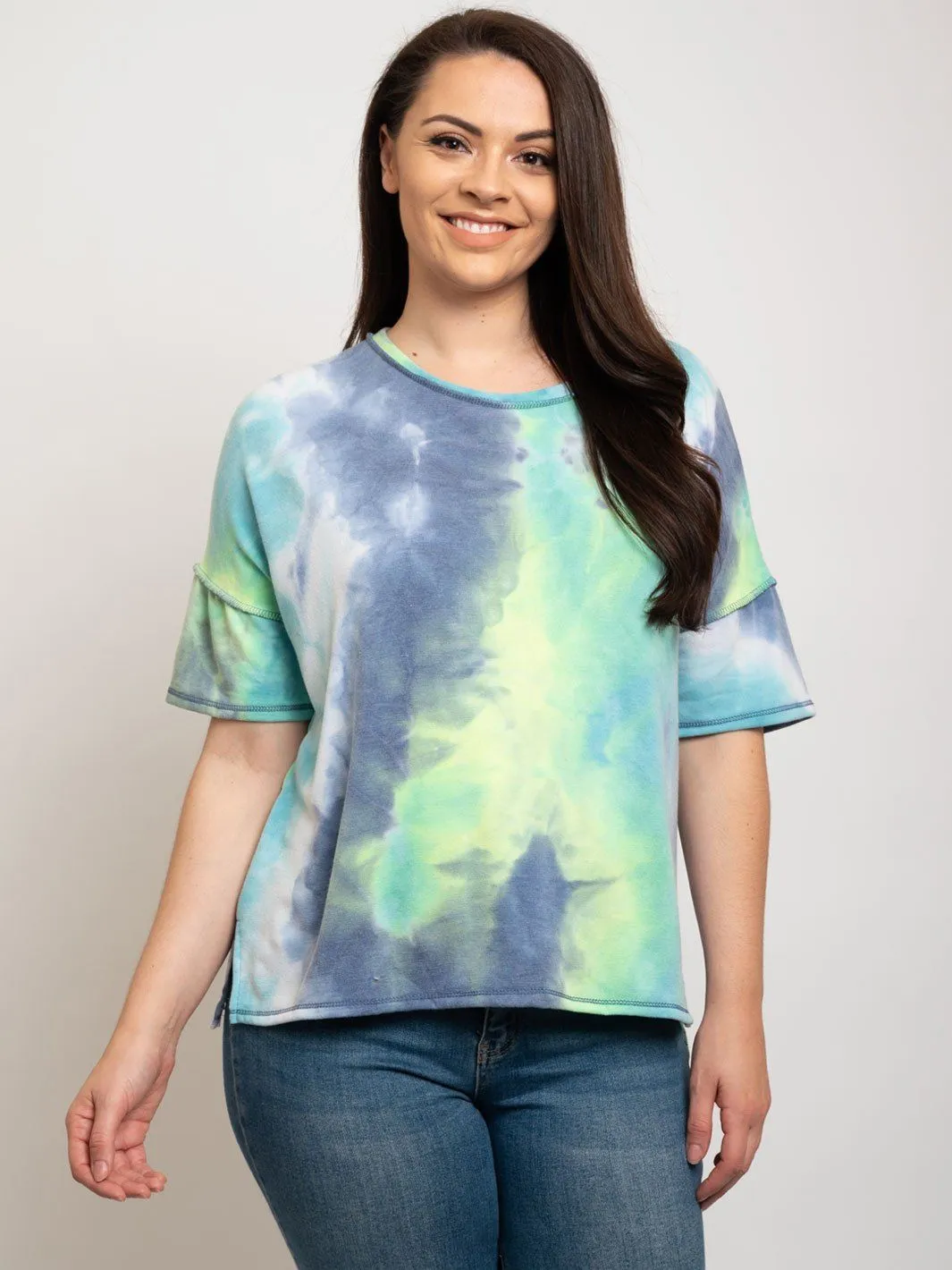 PLUS SIZE TIE DYE TOP
