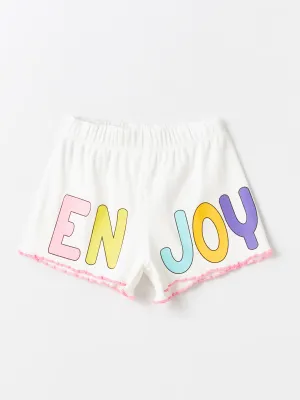 Printed Baby Girl Shorts with Elastic Waist