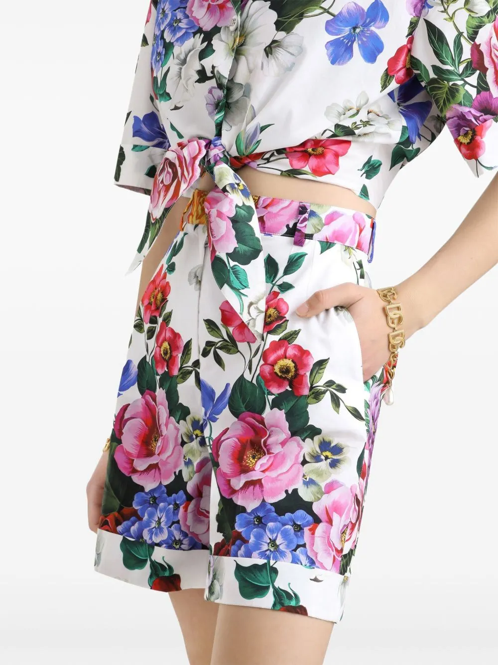 Printed cotton shorts