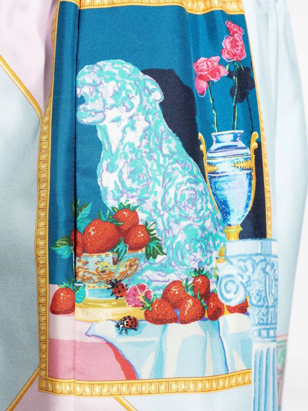 Printed silk shorts