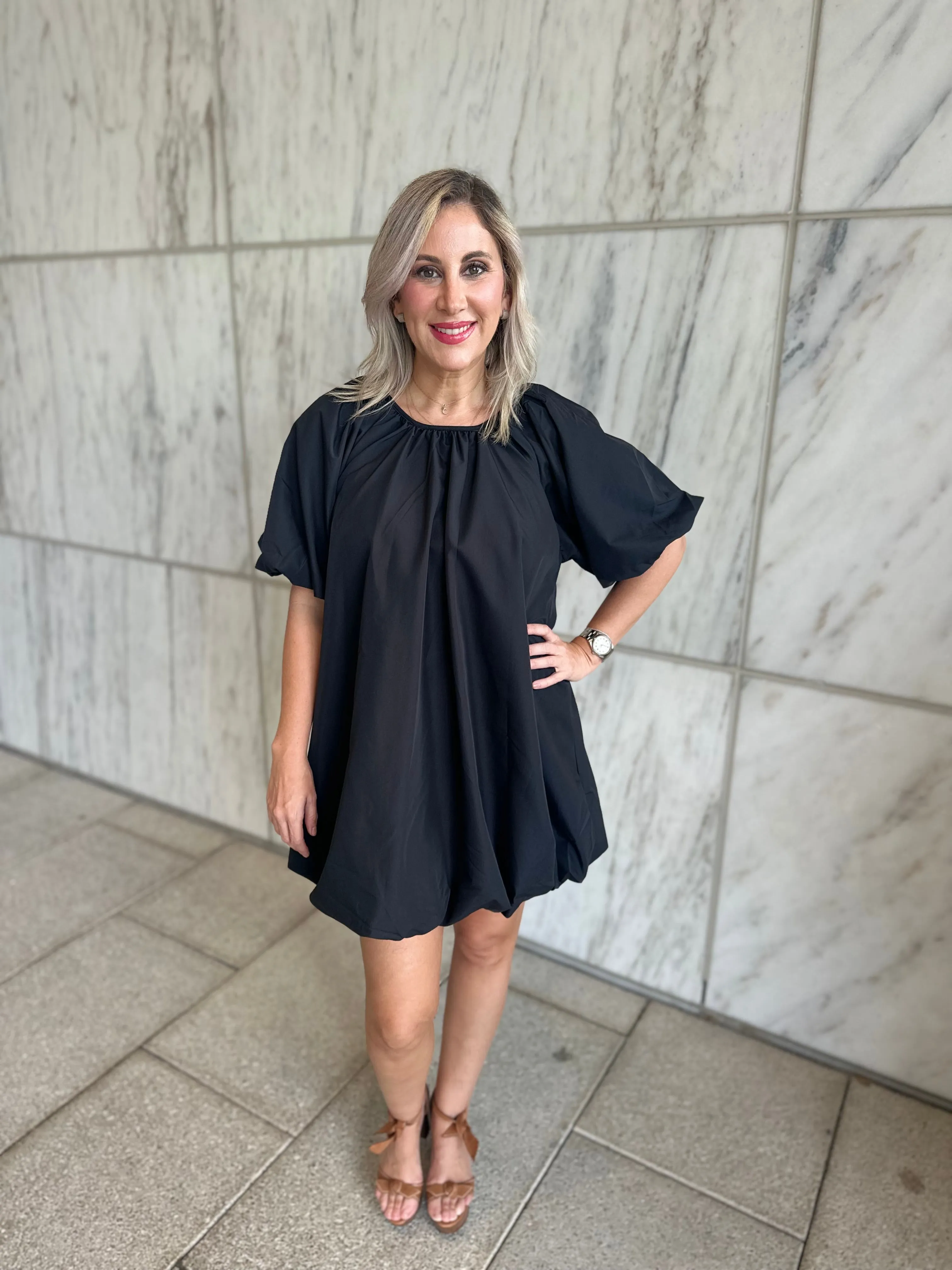 Puff Smock Mini Dress
