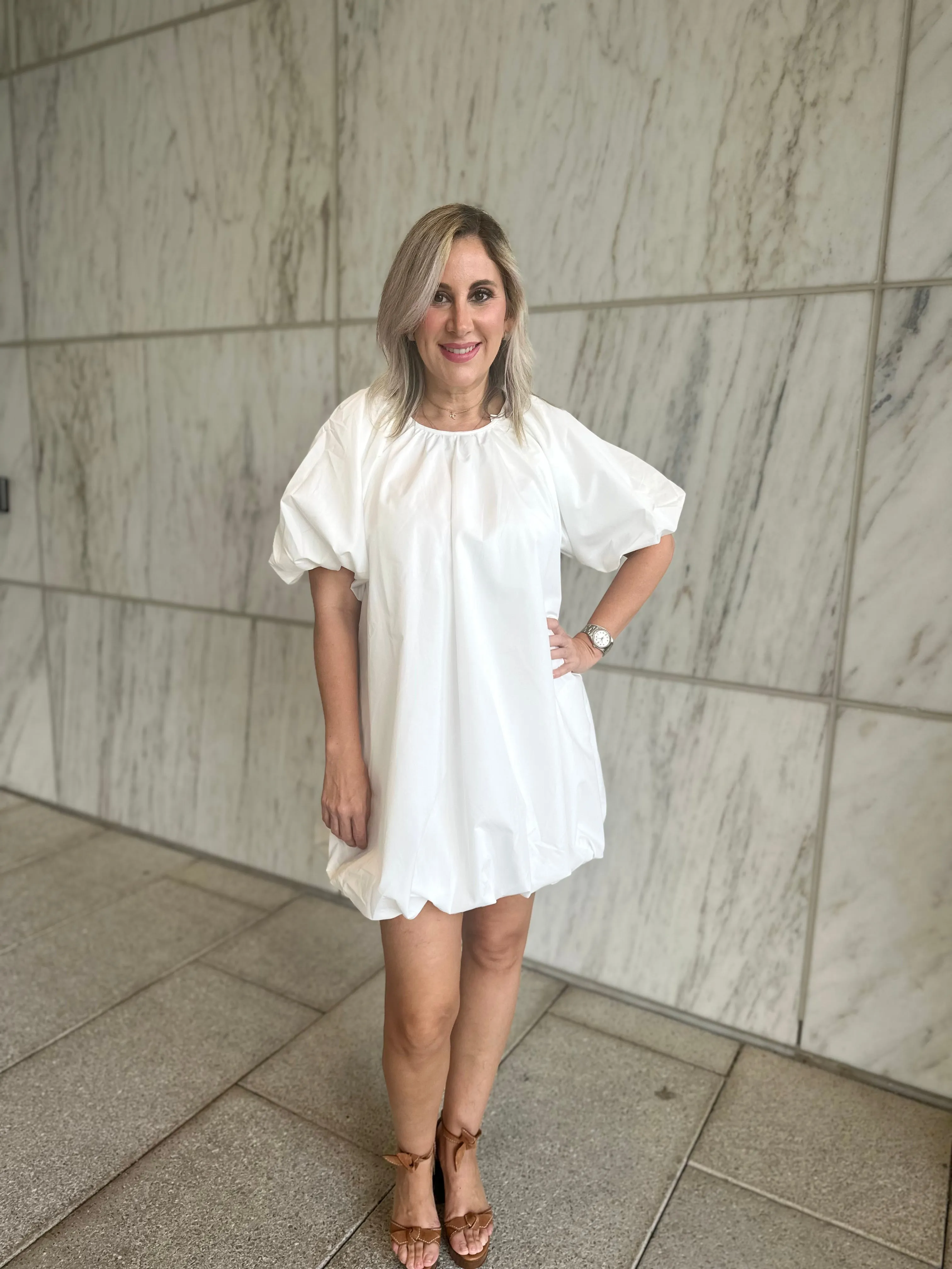 Puff Smock Mini Dress