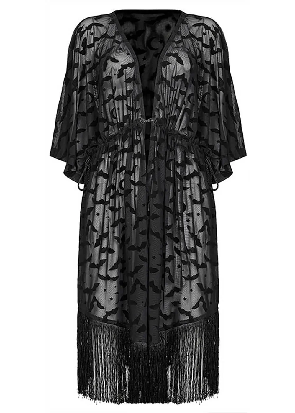 Punk Rave Bat Kimono Zwart