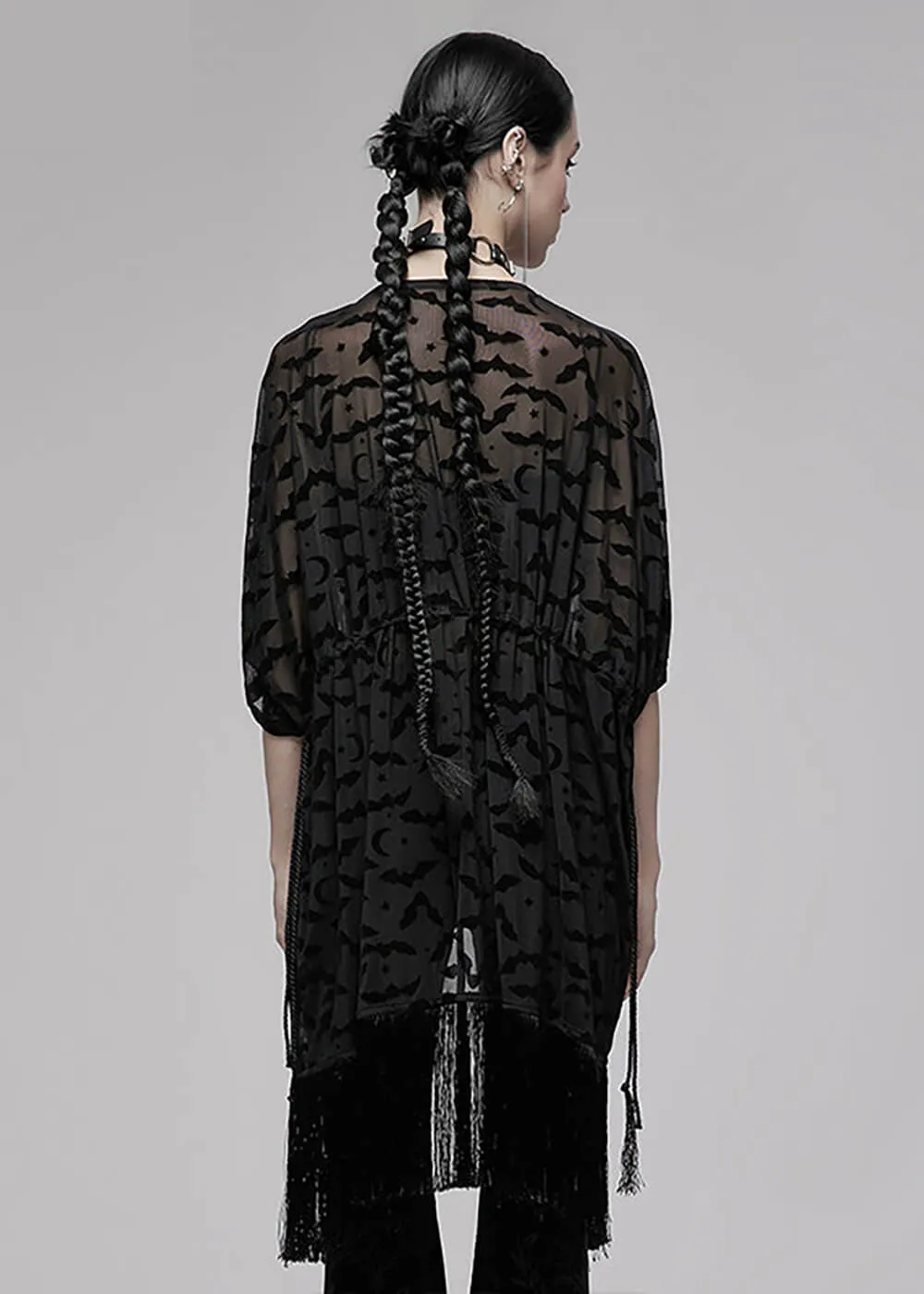 Punk Rave Bat Kimono Zwart