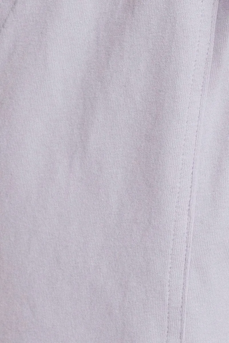 Purple Tie Front Elastic Waist Track Short
