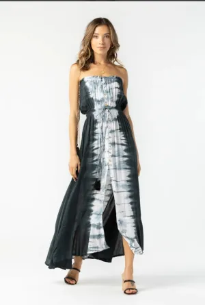 RD-910-L - Ryden Maxi Dress - Bon Tie Dye Black White