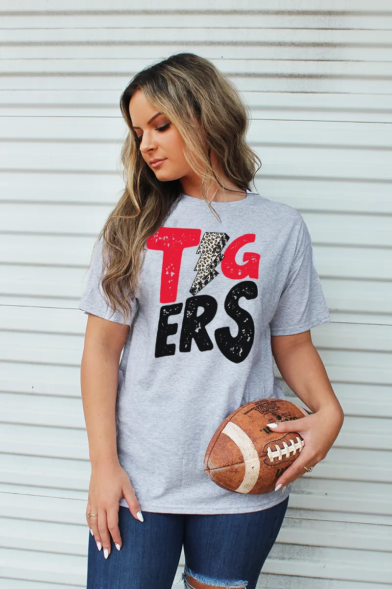 Red Black Tigers Lightning Unisex Blend Tee