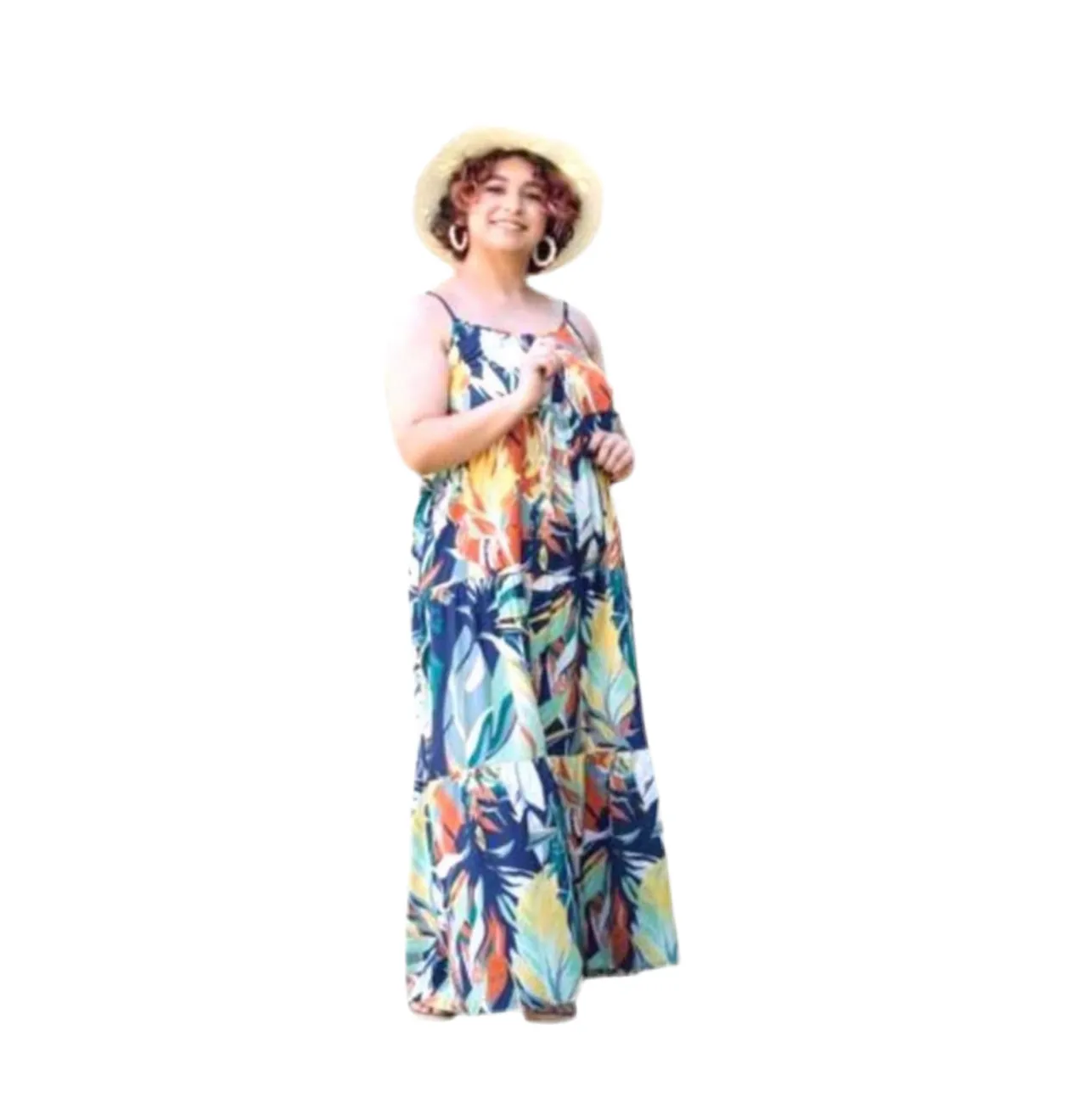 Resort Carina - Ivory Green Tropical Print