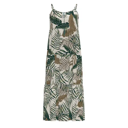 Resort Carina - Ivory Green Tropical Print