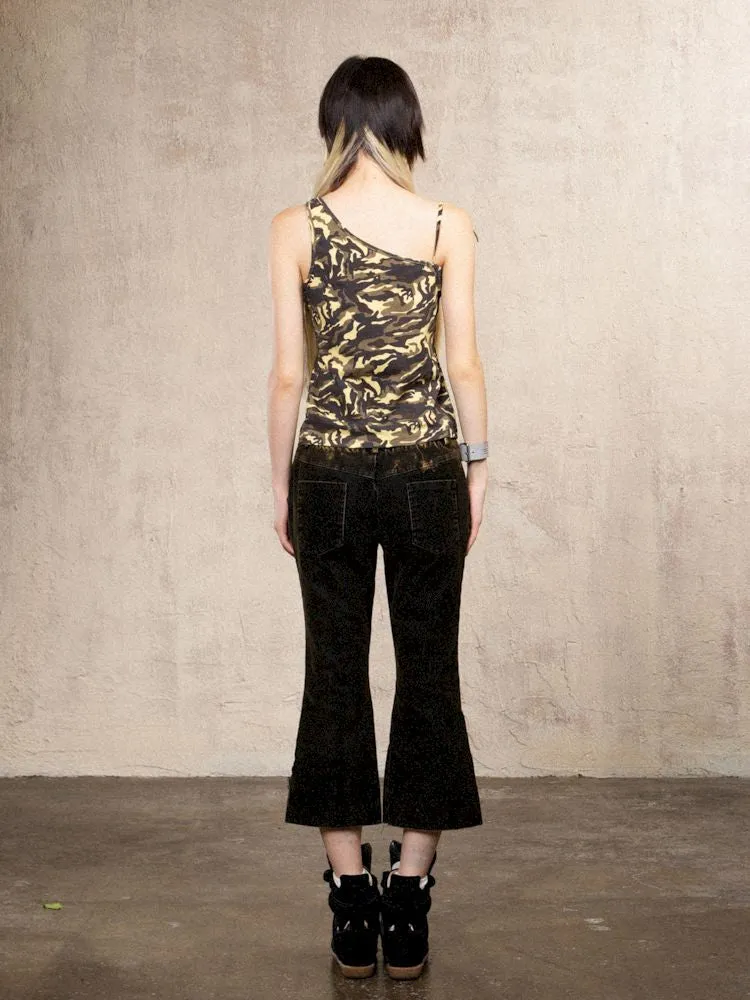Rhinestone Camouflage Asymmetric Vest【s0000009473】