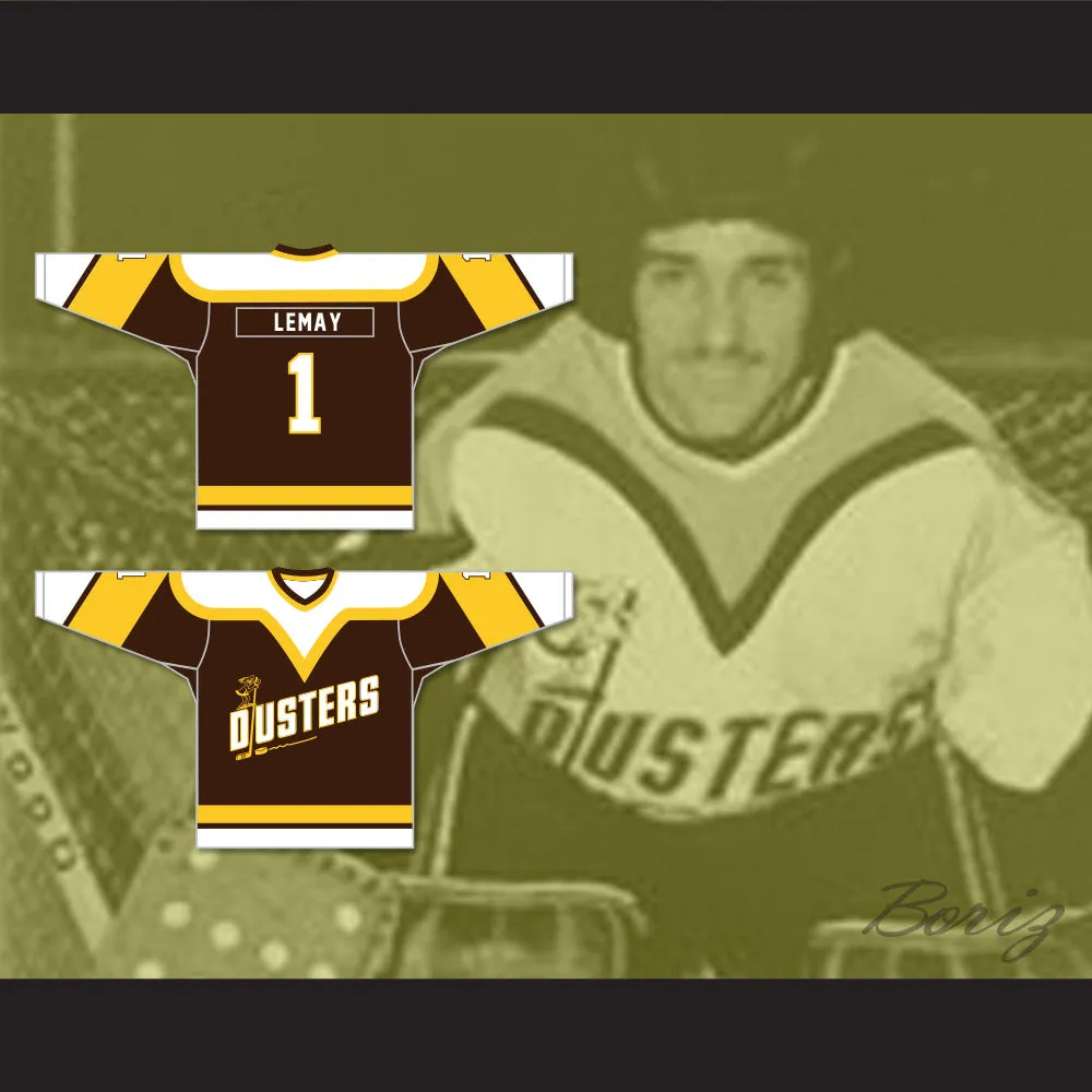 Rick Lemay 1 Binghamton Broome Dusters Brown Hockey Jersey 2