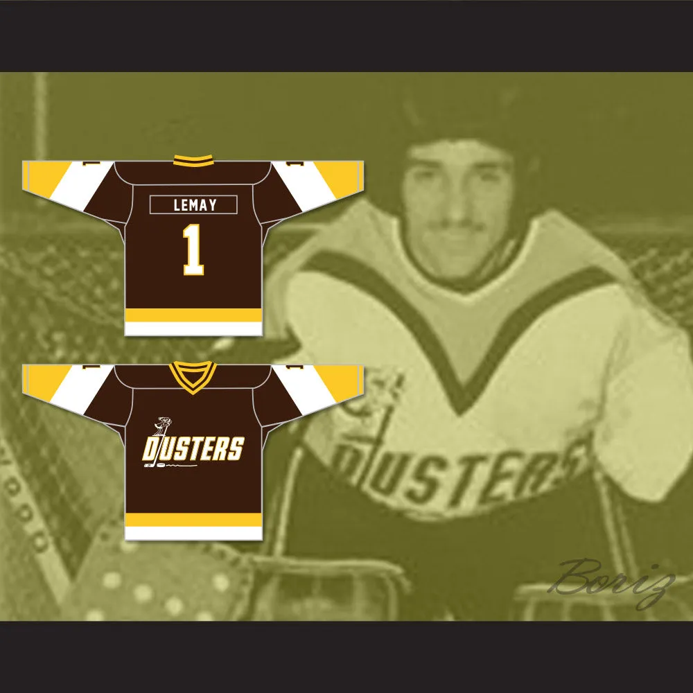 Rick Lemay 1 Binghamton Broome Dusters Brown Hockey Jersey 3