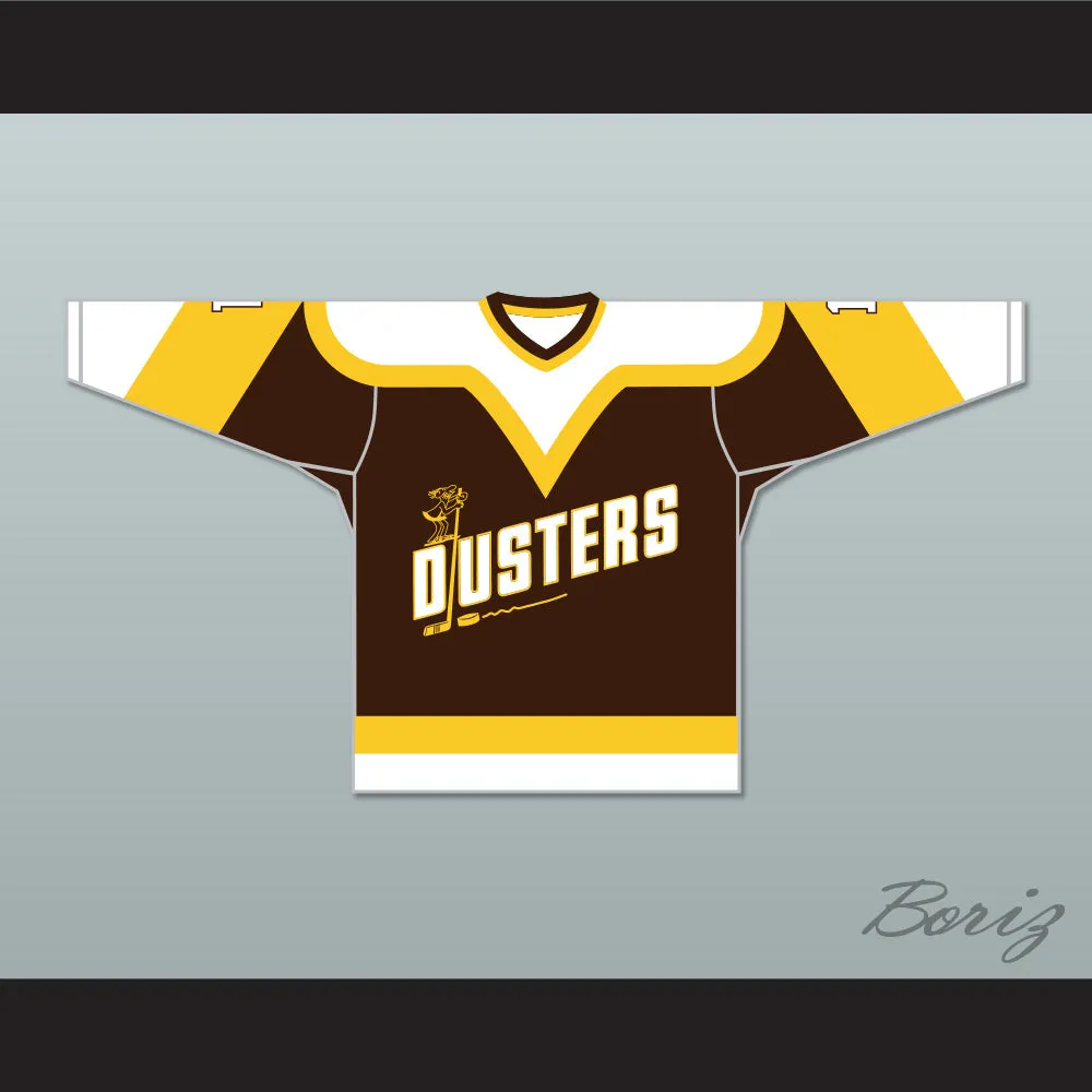 Rick Lemay 1 Binghamton Broome Dusters Brown Hockey Jersey