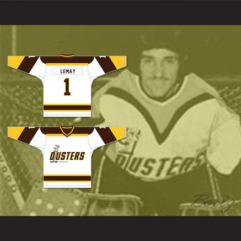 Rick Lemay 1 Binghamton Broome Dusters White Hockey Jersey 3