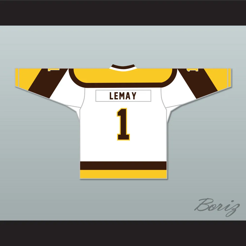 Rick Lemay 1 Binghamton Broome Dusters White Hockey Jersey