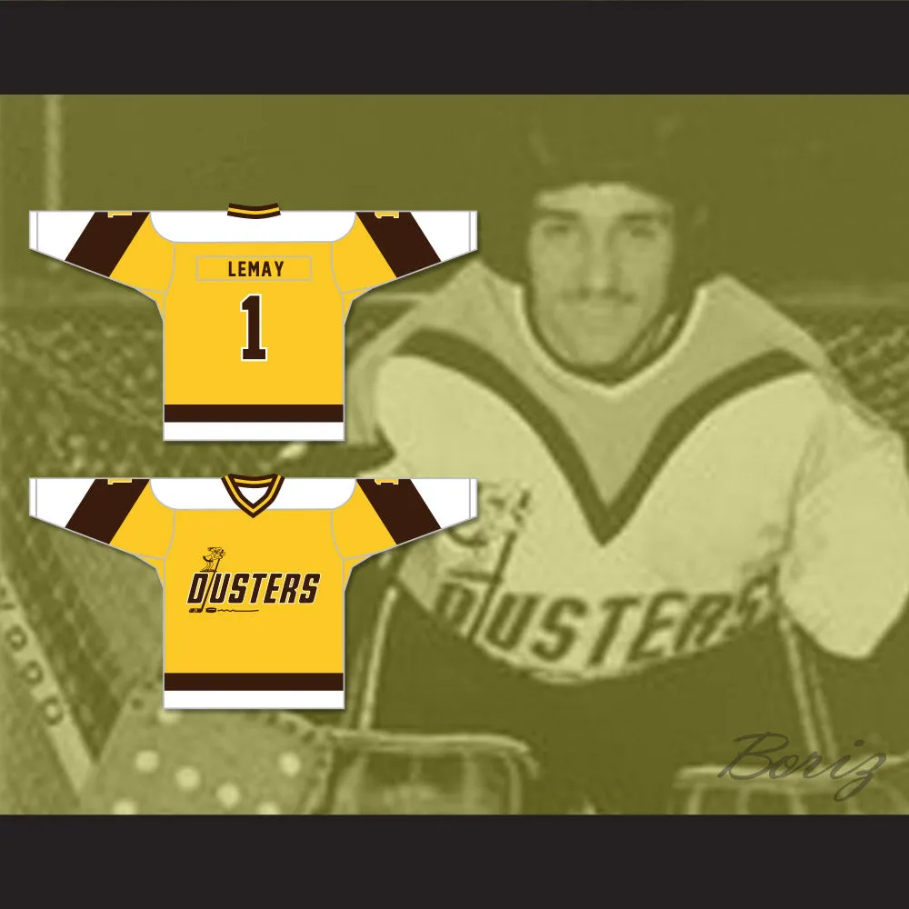 Rick Lemay 1 Binghamton Broome Dusters Yellow Hockey Jersey 2