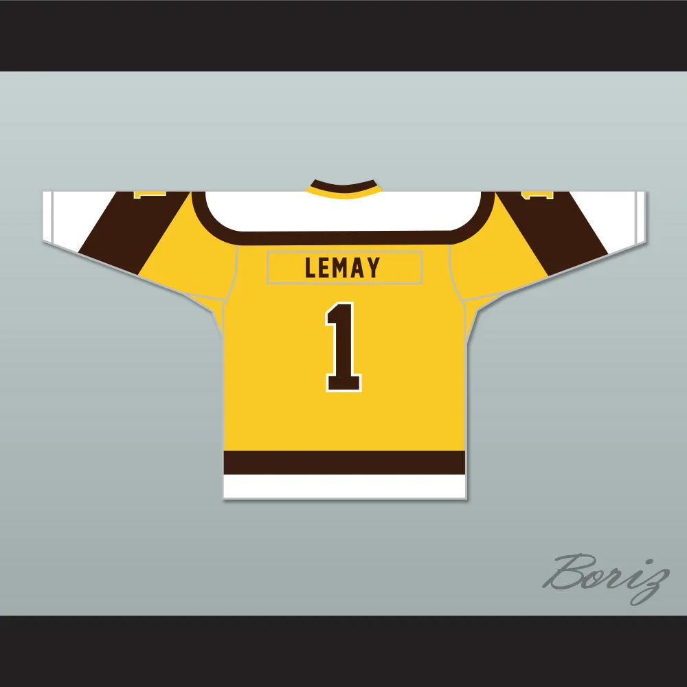 Rick Lemay 1 Binghamton Broome Dusters Yellow Hockey Jersey