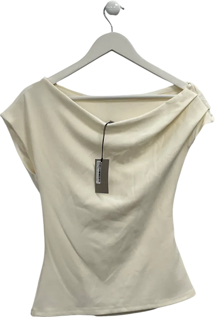River Island Cream Drape Asymmetric Top UK 6