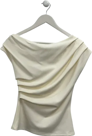 River Island Cream Drape Asymmetric Top UK 6