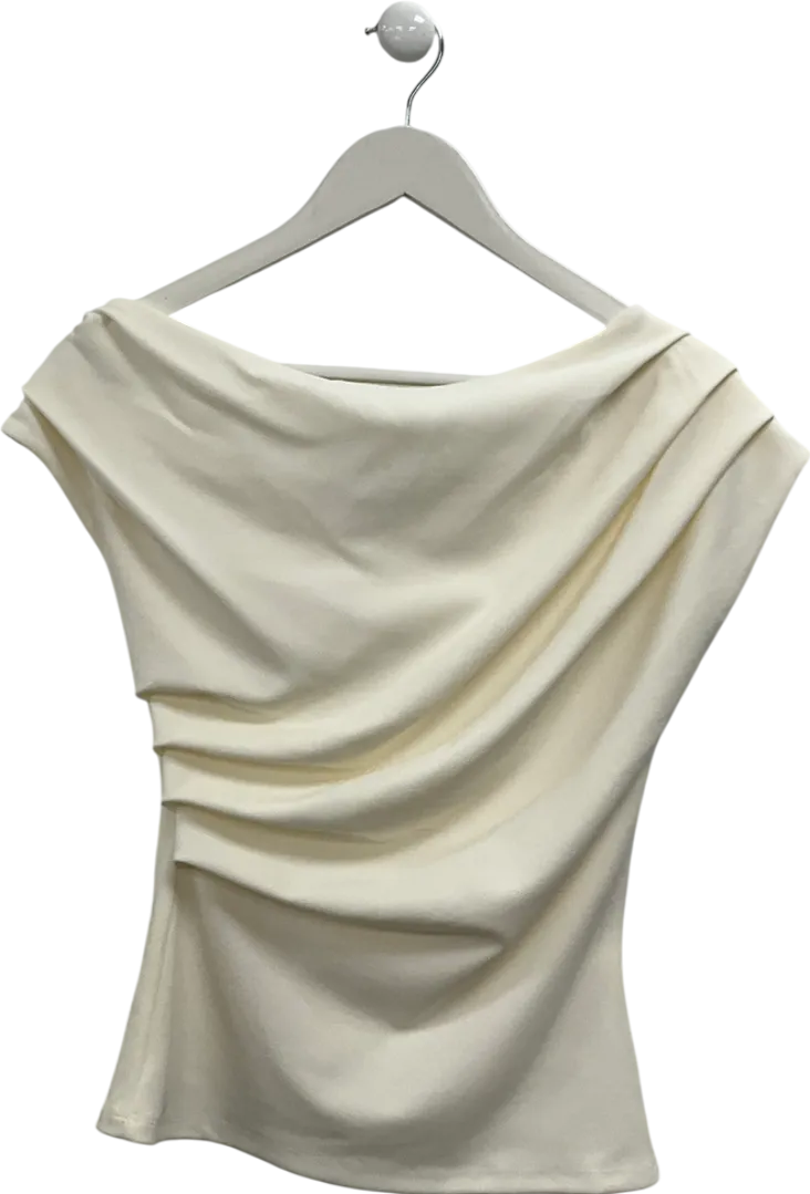 River Island Cream Drape Asymmetric Top UK 6