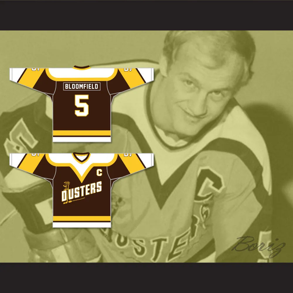 Rod Bloomfield 5 Binghamton Broome Dusters Brown Hockey Jersey 2