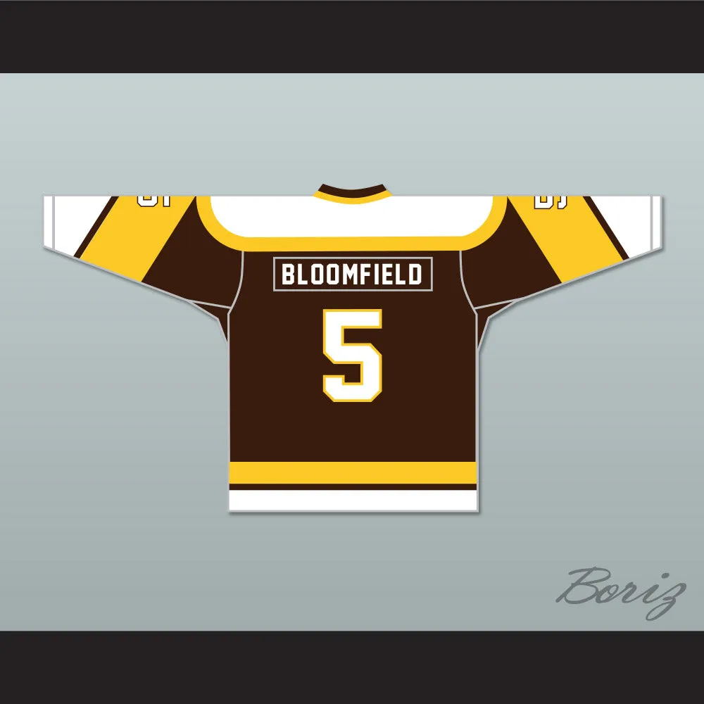 Rod Bloomfield 5 Binghamton Broome Dusters Brown Hockey Jersey 2
