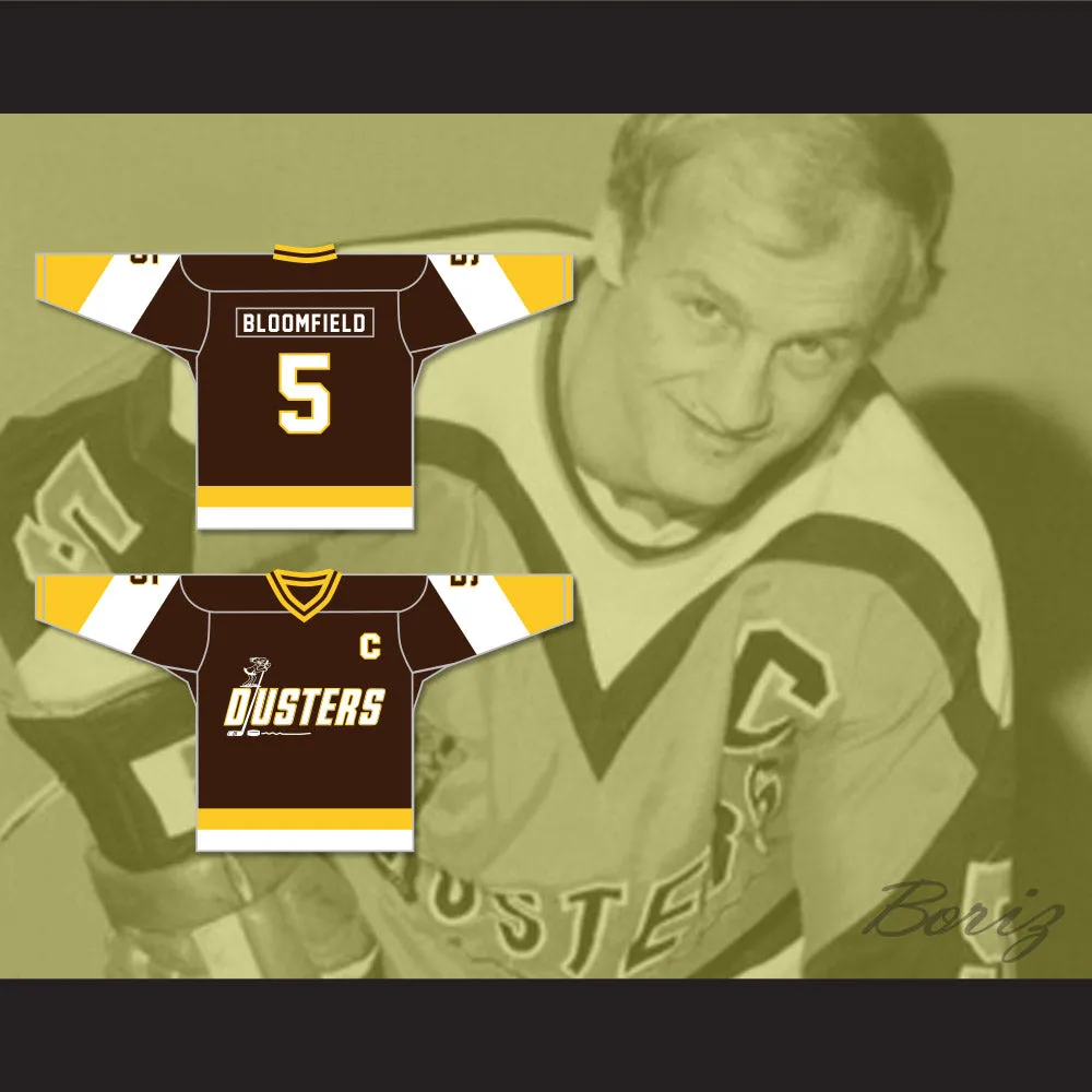 Rod Bloomfield 5 Binghamton Broome Dusters Brown Hockey Jersey 3