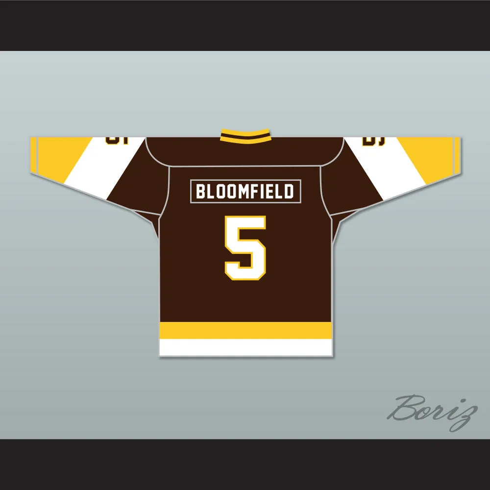 Rod Bloomfield 5 Binghamton Broome Dusters Brown Hockey Jersey 3