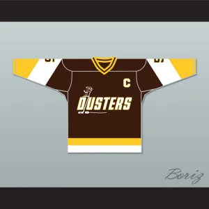 Rod Bloomfield 5 Binghamton Broome Dusters Brown Hockey Jersey 3
