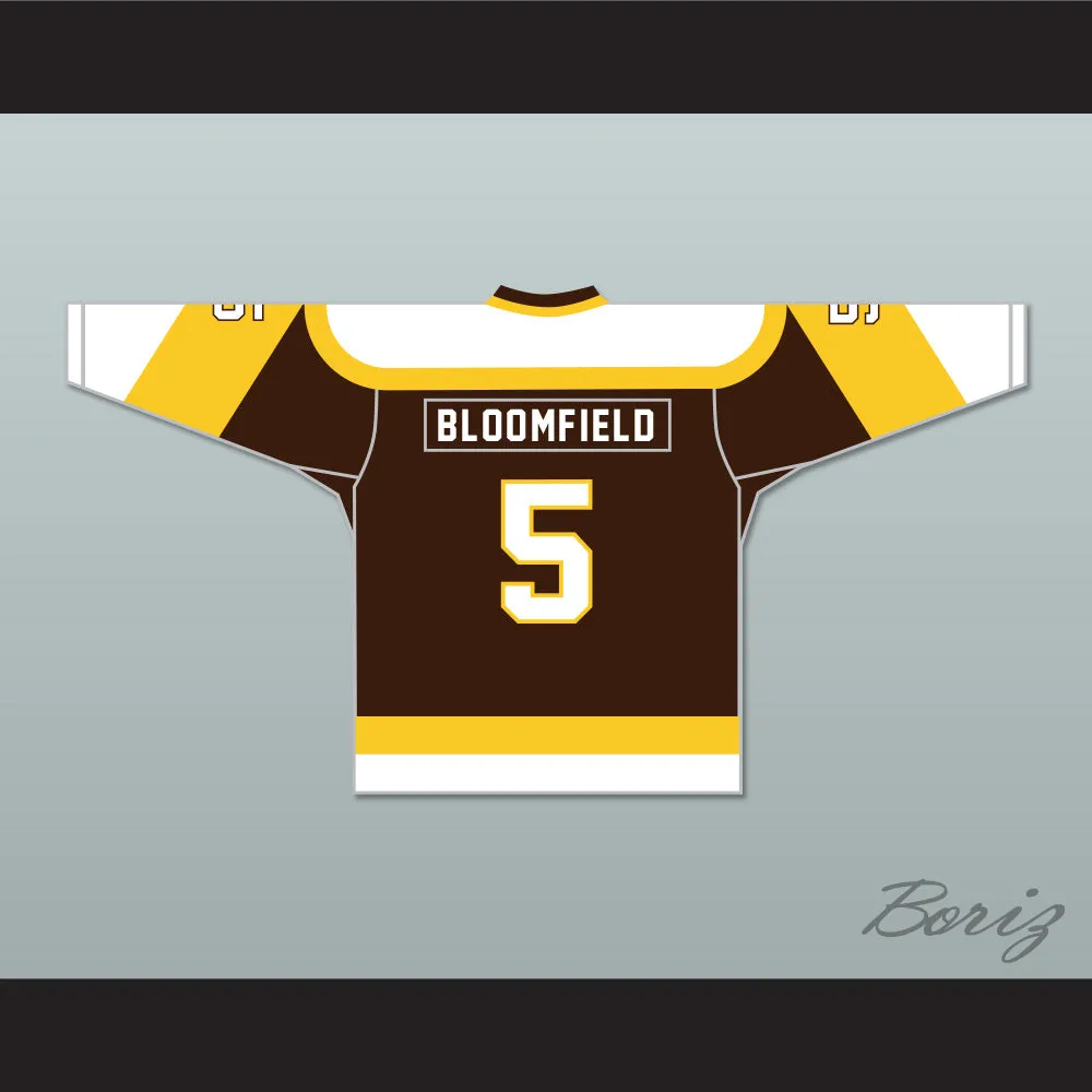 Rod Bloomfield 5 Binghamton Broome Dusters Brown Hockey Jersey