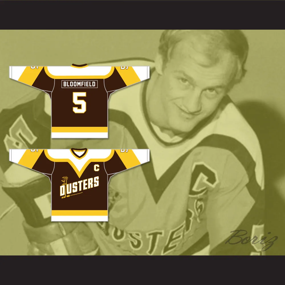 Rod Bloomfield 5 Binghamton Broome Dusters Brown Hockey Jersey